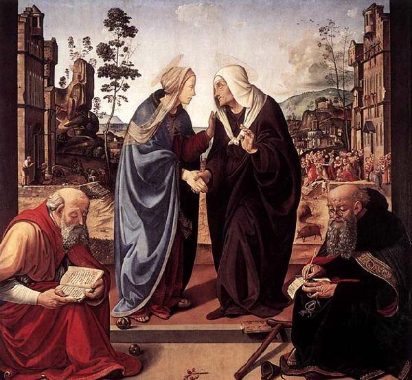 Piero di Cosimo The Visitation with Sts Nicholas and Anthony Norge oil painting art